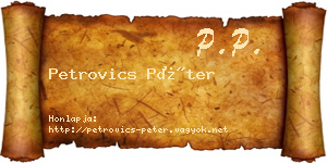 Petrovics Péter névjegykártya